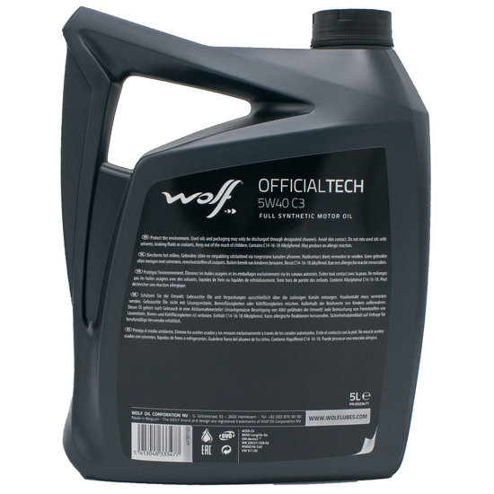 Wolf Officialtech 5W40 C3 5 Liter 8333477 (1)