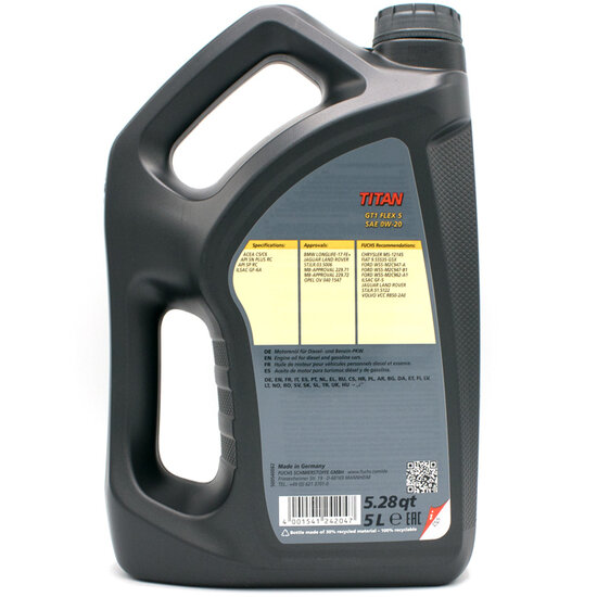 Fuchs Titan GT1 Flex 5 SAE 0W20 Motorolie 5 Liter 602008138 (3)