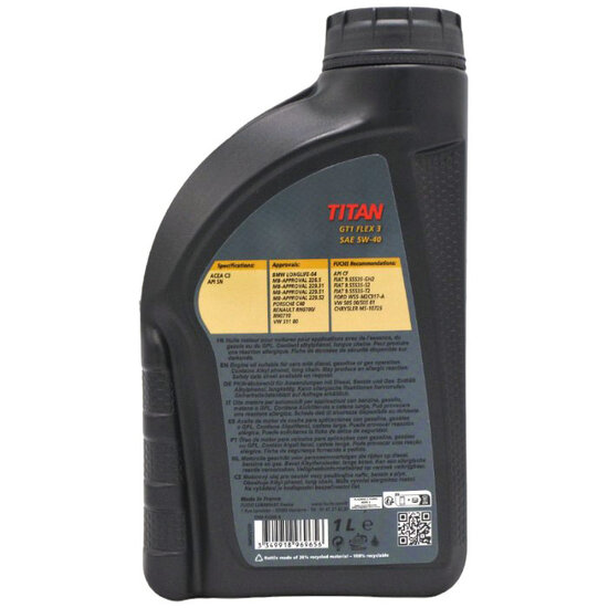 Fuchs Titan GT1 Flex 3 SAE 5W40 Motorolie 1 Liter 601896965 (3)