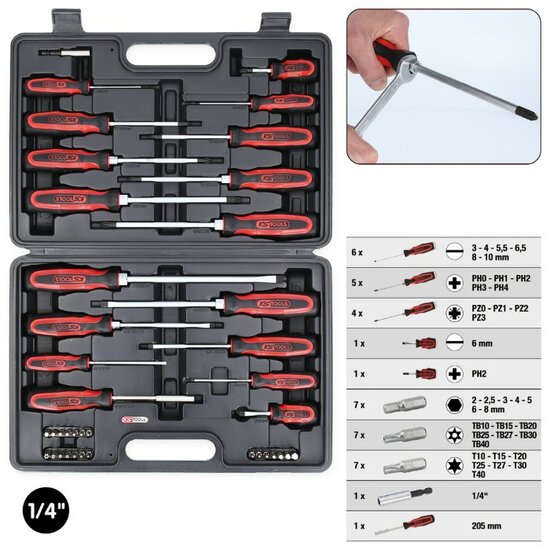 KS Tools Schroevendraaier- en Bitset 39 Delig 159.0100 (4)