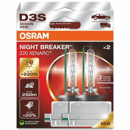 Osram D3S Night Breaker 220 Xenarc +220% Xenonlampen 66340XN2-2HB