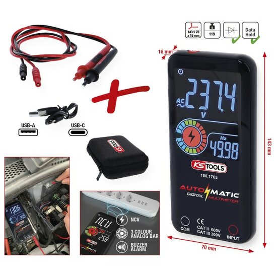 KS Tools Automatische Digitale Multimeter 150.1765