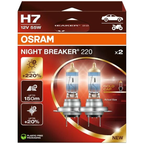 Osram H7 Night Breaker 220 +220% 64210NB220 Autolampen