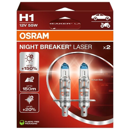 Osram H1 Night Breaker Laser +150% 64150NL-2HB Autolampen