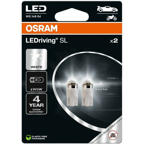 Osram W5W LEDriving SL White 6000K 2825DWP-2BL Autolampen