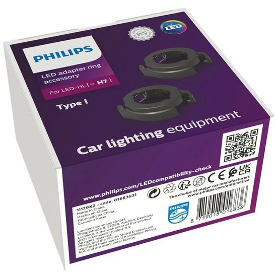 Philips LED-adapterringen Type I H7 LED Koplamp Accessoires 11179X2