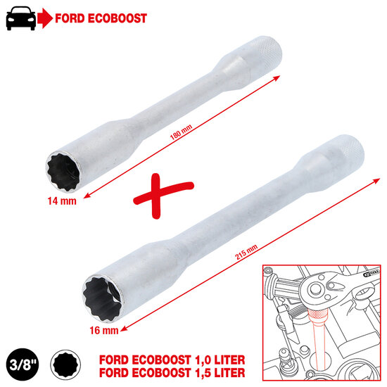 KS Tools 3/8 Inch Bougie Doppenset Ford EcoBoost Motoren 2-Delig 517.1135 (2)