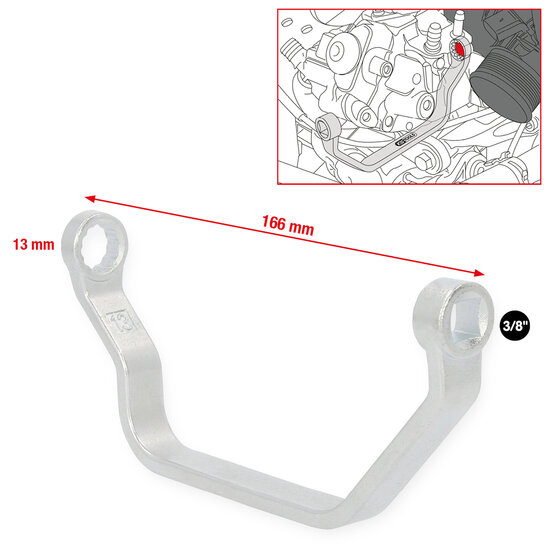 KS Tools 3/8 Inch Speciale Steeksleutel VAG Aanzuigbuisbout 13mm 150.2518 (2)