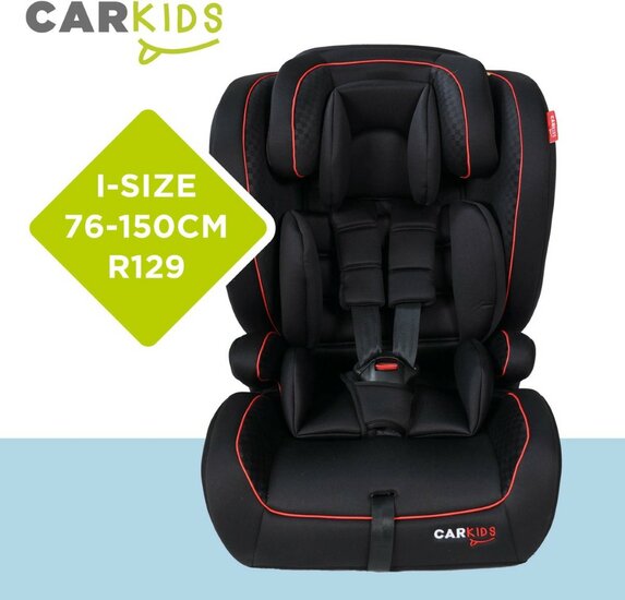 Carkids I-Size Autostoeltje Luca 76-150cm Zwart Rood (8)