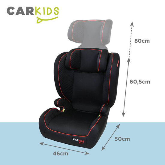 Carkids I-Size Autostoeltje Frankie 100-150cm Zwart/Rood (7)