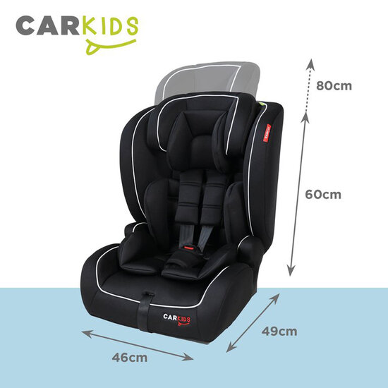 Carkids I-Size Autostoeltje Jessie 76-150cm Isofix Zwart Wit (7)