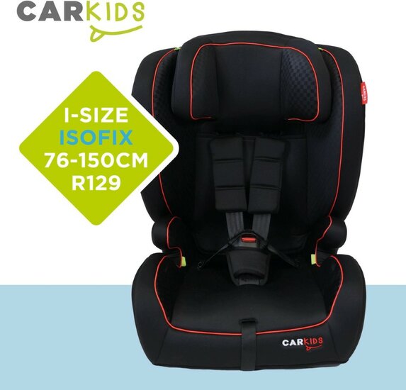 Carkids I-Size Autostoeltje Jessie 76-150cm Isofix Zwart/Rood (8)