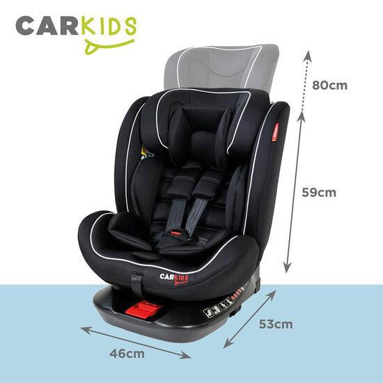 Carkids I-Size Autostoeltje Darcy 360&deg; Draaibaar 40-150cm Isofix Zwart/Wit (11)