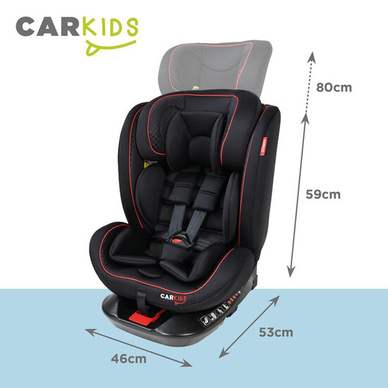 Carkids I-Size Autostoeltje Darcy 360&deg; Draaibaar 40-150cm Isofix Zwart/Rood (11)