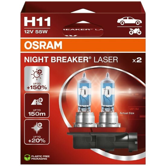 Osram H11 Night Breaker Laser +150% 64211NL-2HB Autolampen