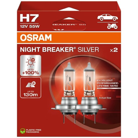 Osram H7 Night Breaker Silver +100% 64210NBS-2HB Autolampen