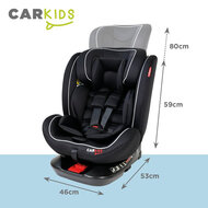 Carkids I-Size Autostoeltje Darcy 360&deg; Draaibaar 40-150cm Isofix Zwart/Wit (11)